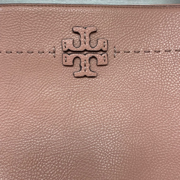 | Tory Burch | McGraw Slouchy Leather Tote - Pink Quartz. - Picture 8 of 8